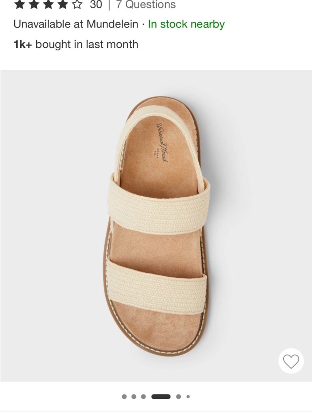 Universal Thread Braided Slingback Sandal in Cream and Tan - Picture 2 of 4